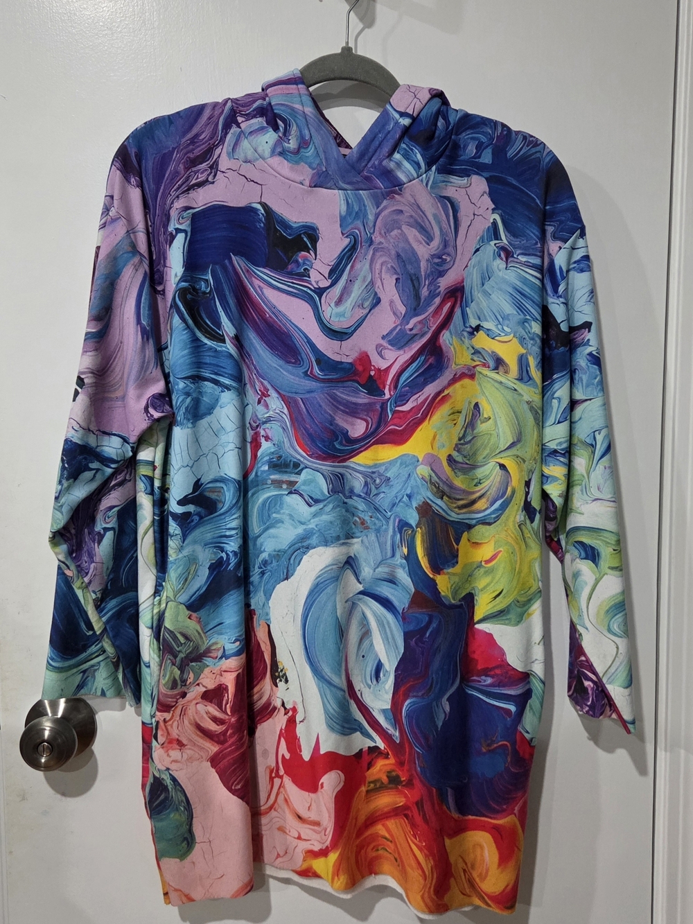 Abstract Swirl Hoodie in Blue, Purple, Yellow, Pink